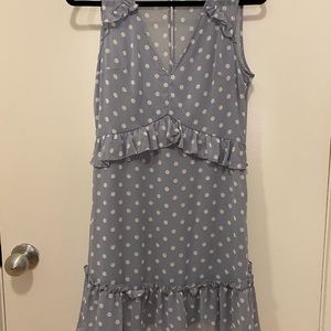 Polka dot ruffled mini dress